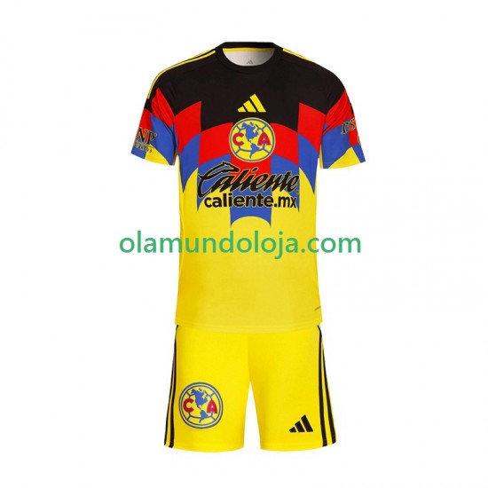 Camisola Club América Criança Equipamento Primeiro 2025-2026 Manga Curta
